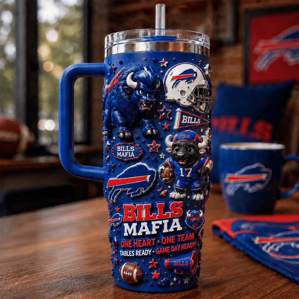 Buffalo Bills Merch Bills Mafia One Heart One Team Tables Ready Game Day Ready Tumbler Fan Gift - Merchluma