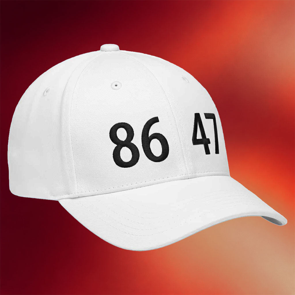 8647 Merch Mark Davis 8647 Hat Embroidered Subtle Anti Trump Cap White Political Gifts - Merchluma