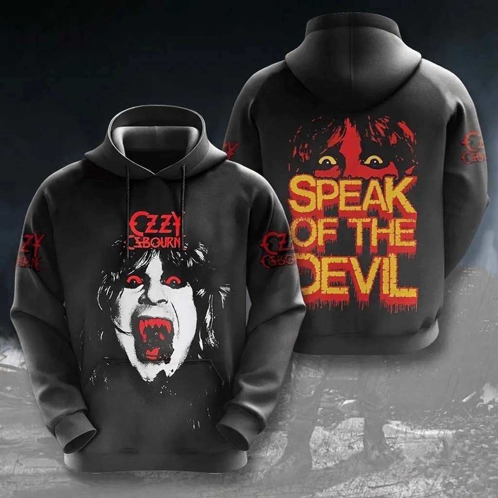 Ozzy Osbourne Speak Of The Devil Black Hoodie Ozzy Osbourne Merch Gift For Fans - Merchluma