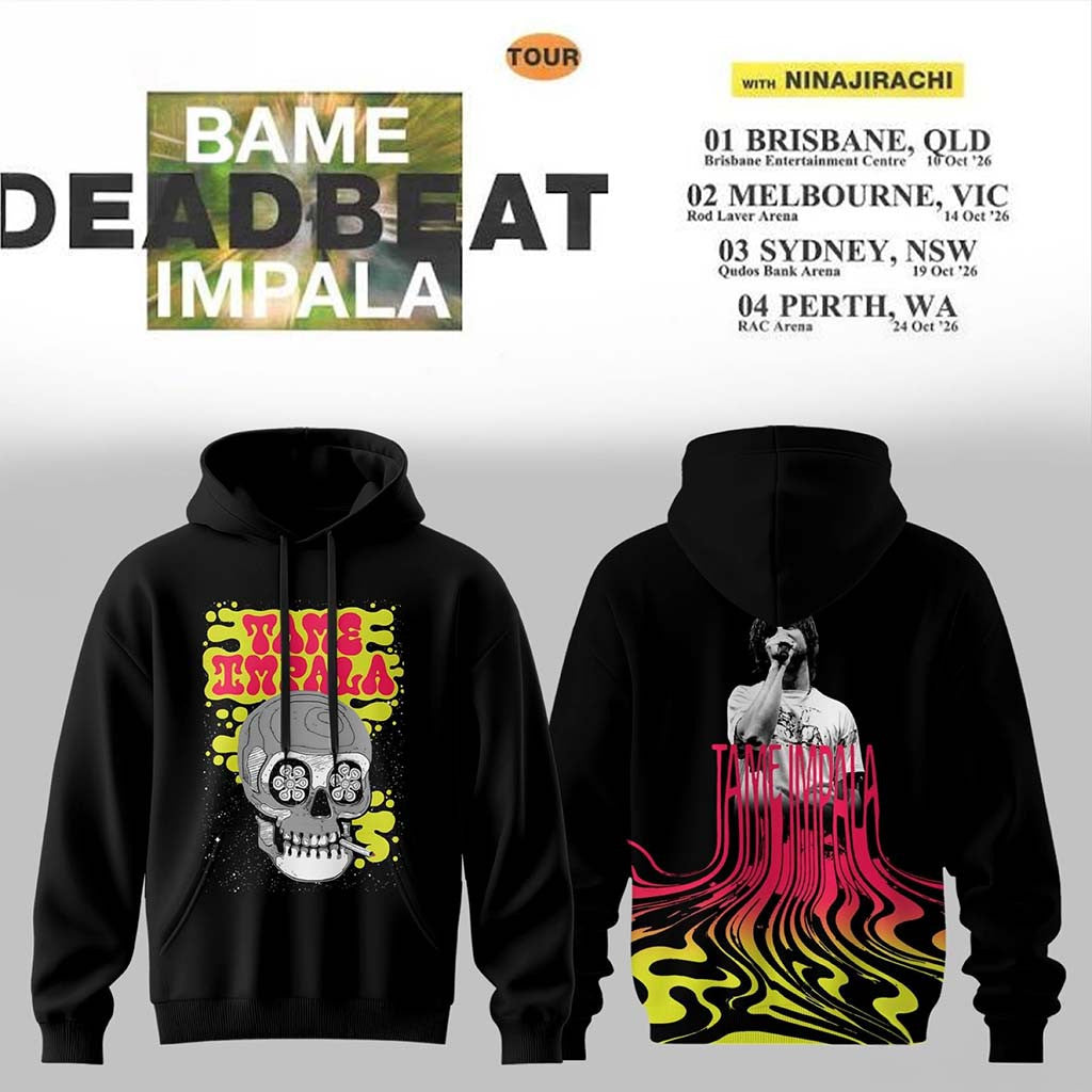 Tame Impala Deadbeat Tour Hoodie Black Tame Impala Merch 2026 Music Related Gifts For Guys - Merchluma