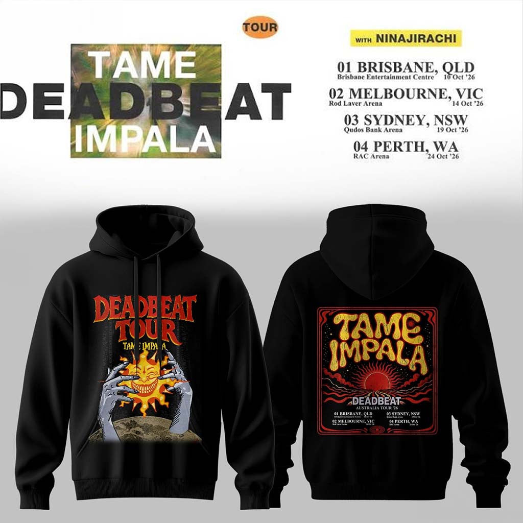 Tame Impala Deadbeat Tour Hoodie Black Tame Impala Merch 2026 Present For Music Lovers - Merchluma
