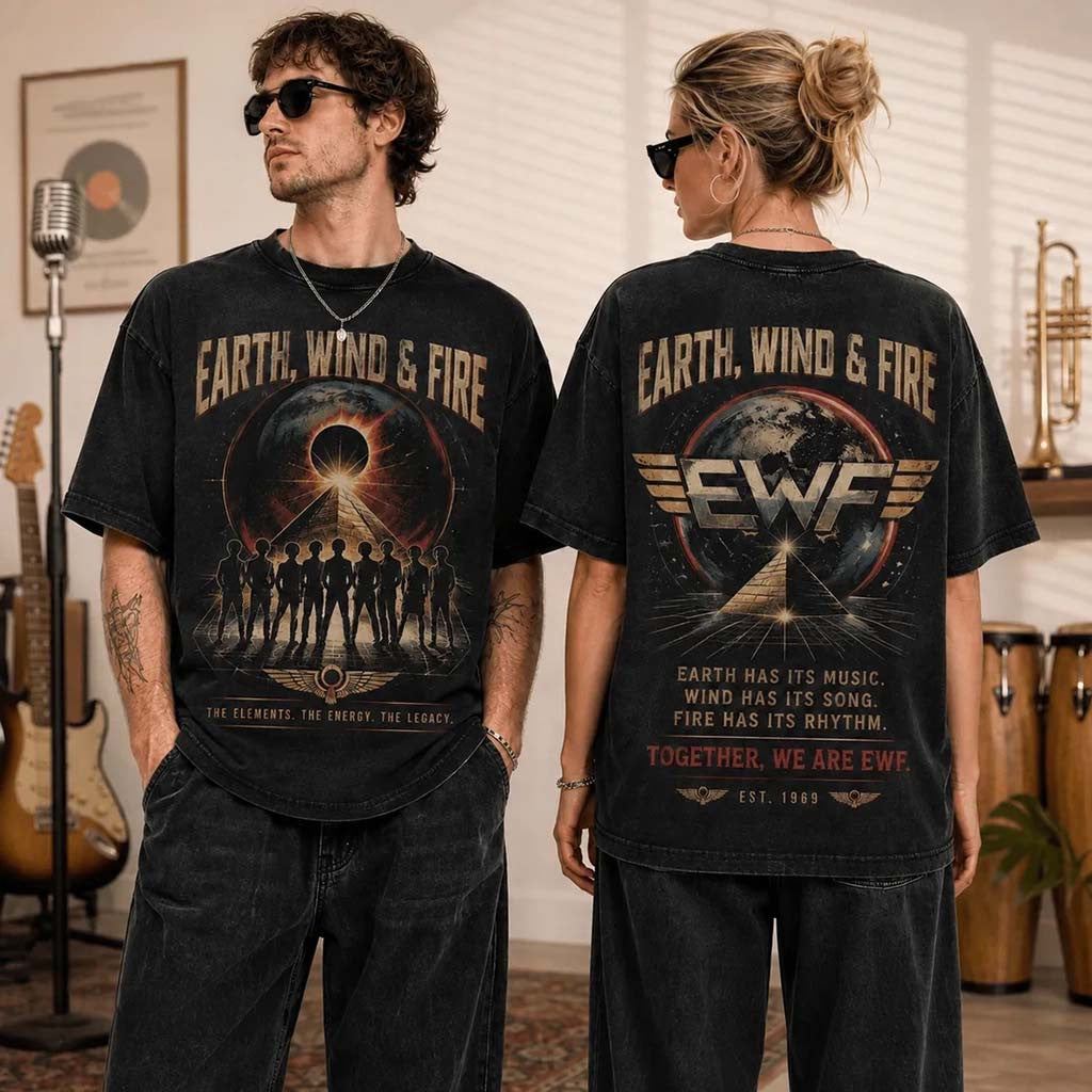 Earth Wind And Fire Band Music Black T-Shirt Together We Are EWF Shirt Gift For Music Fans - Merchluma