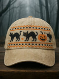 Black Cats And Pumpkins Hat Halloween Spooky Merch Spooky Gifts For Her - Merchluma