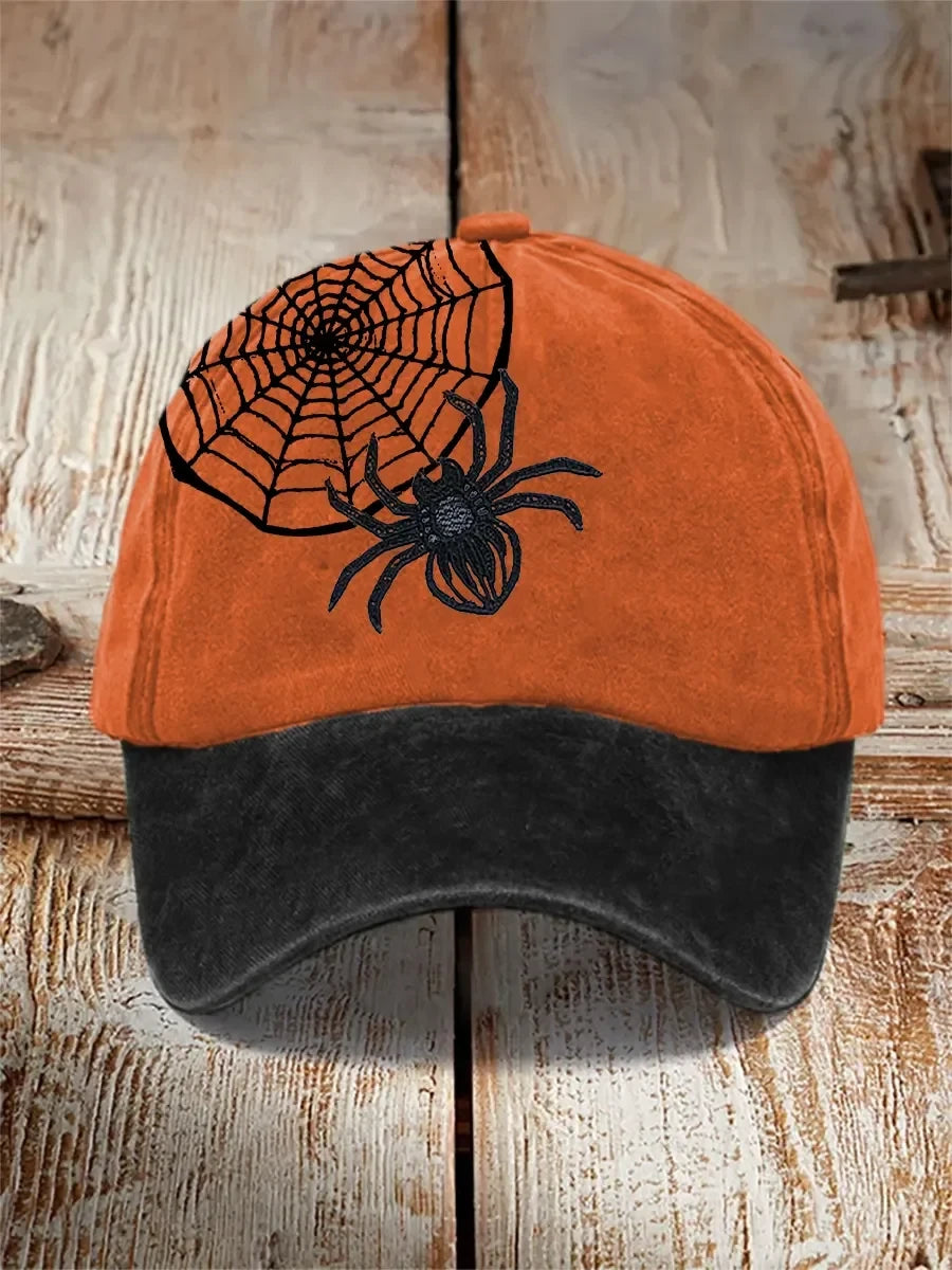 Spider Web With Spider Hat Halloween Spooky Cap Trendy Halloween Gift - Merchluma