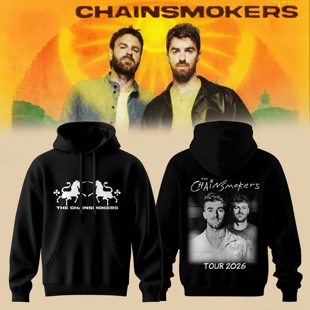 The Chainsmokers Tour 2026 Hoodie Black The Chainsmokers Merch Best Gifts For EDM Fans - Merchluma