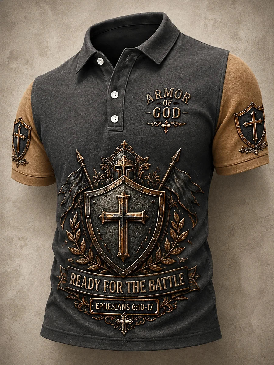 Armor Of God Polo Shirt Christian Warrior Armor Shirt Useful Gifts For Men - Merchluma