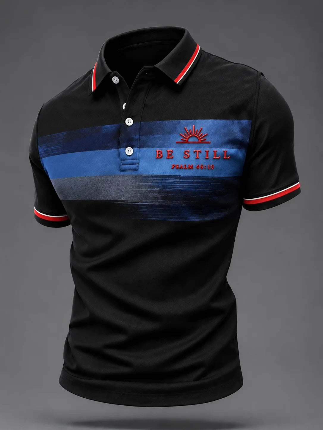 Be Still Psalm 46 10 Polo Shirt Christian Be Still Sunrise Shirt Birthday Presents For Men - Merchluma