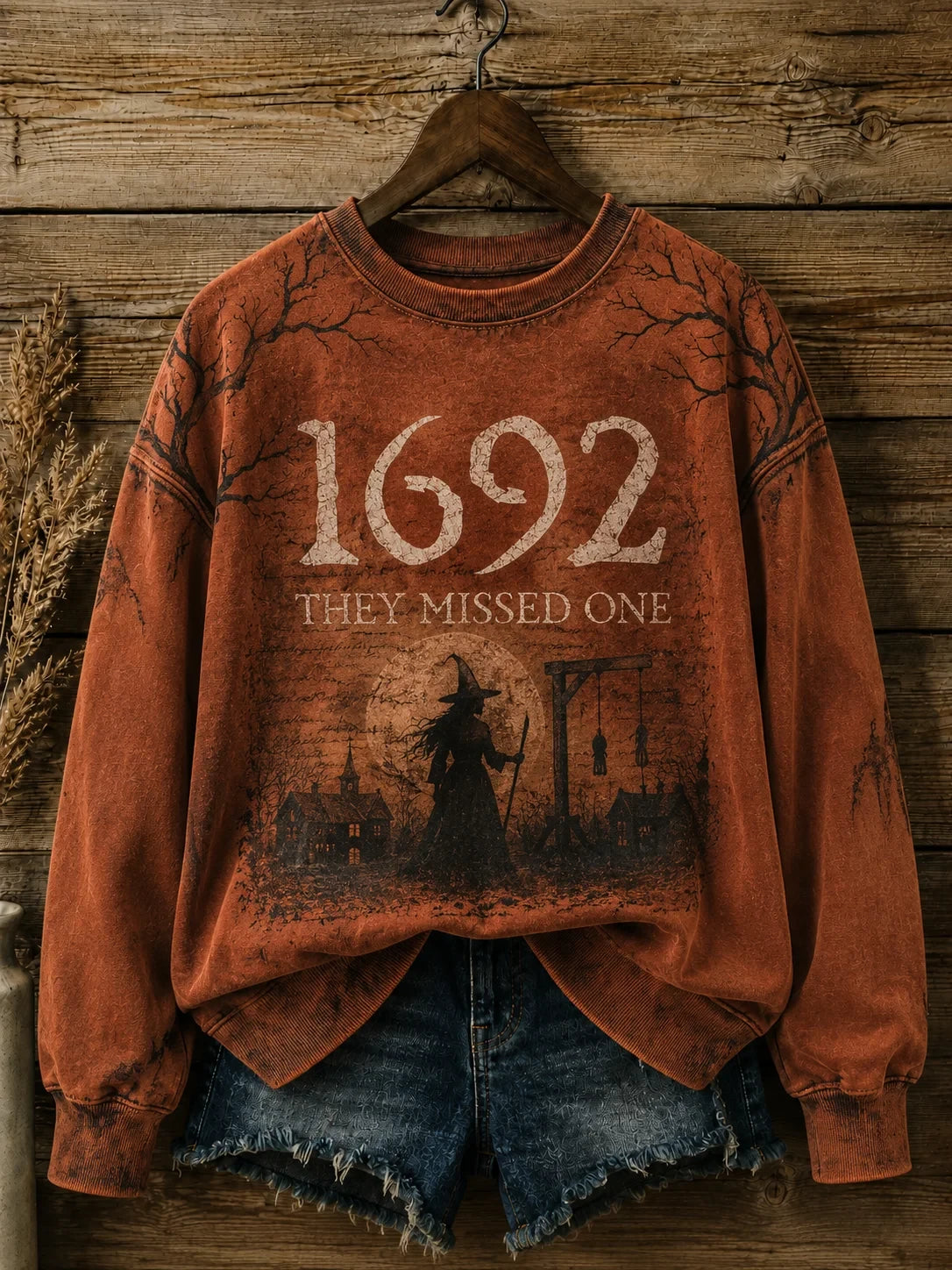 1692 They Missed One Sweatshirt Halloween Witch Clothing Cute Halloween Gifts - Merchluma