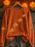 Autumn Leaves Sweatshirt Fall Leaves Clothing Apparel For Spooky Lovers - Merchluma