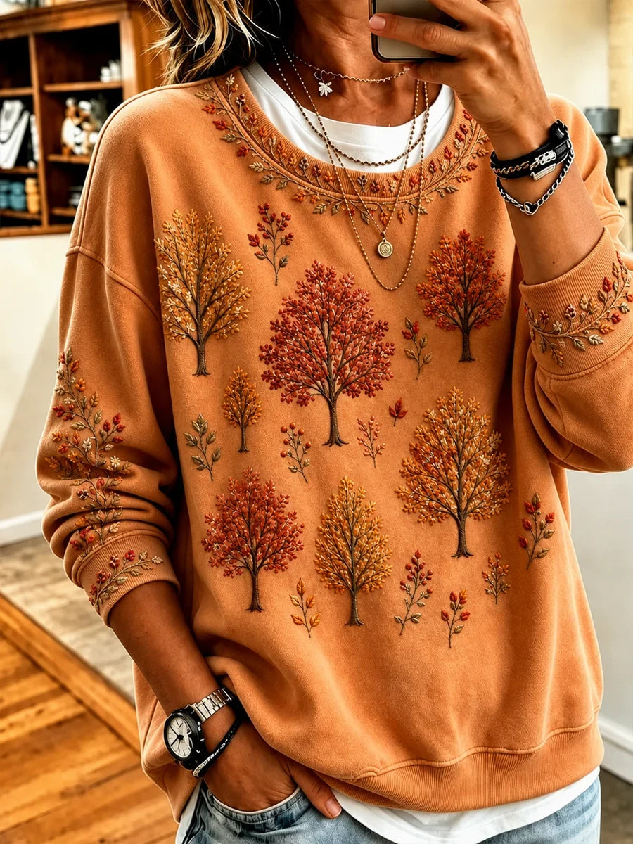 Autumn Trees Sweatshirt Fall Autumn Clothing Birthday Ideas For Wife - Merchluma