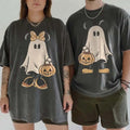Retro Mickey Couple Halloween Ghost Shirt Mickey And Minnie Spooky Season Tee Couple Gifts - Merchluma