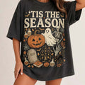 Retro Tis The Season Skeleton Ghost T-Shirt Halloween Apparel Spooky Gifts - Merchluma
