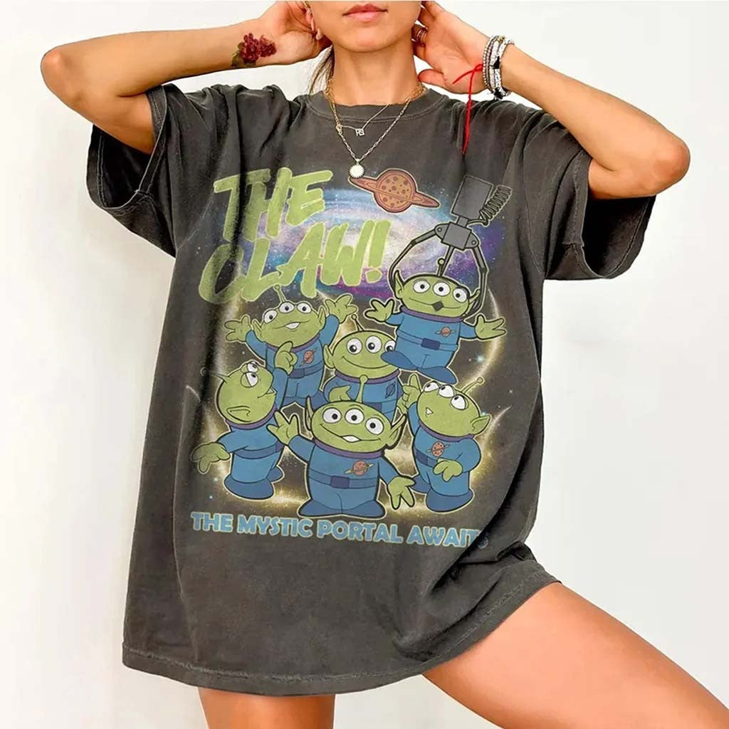 Retro Toy Story Aliens The Claw Shirt The Mystic Portal Awaits T-Shirt Gift For Friends - Merchluma