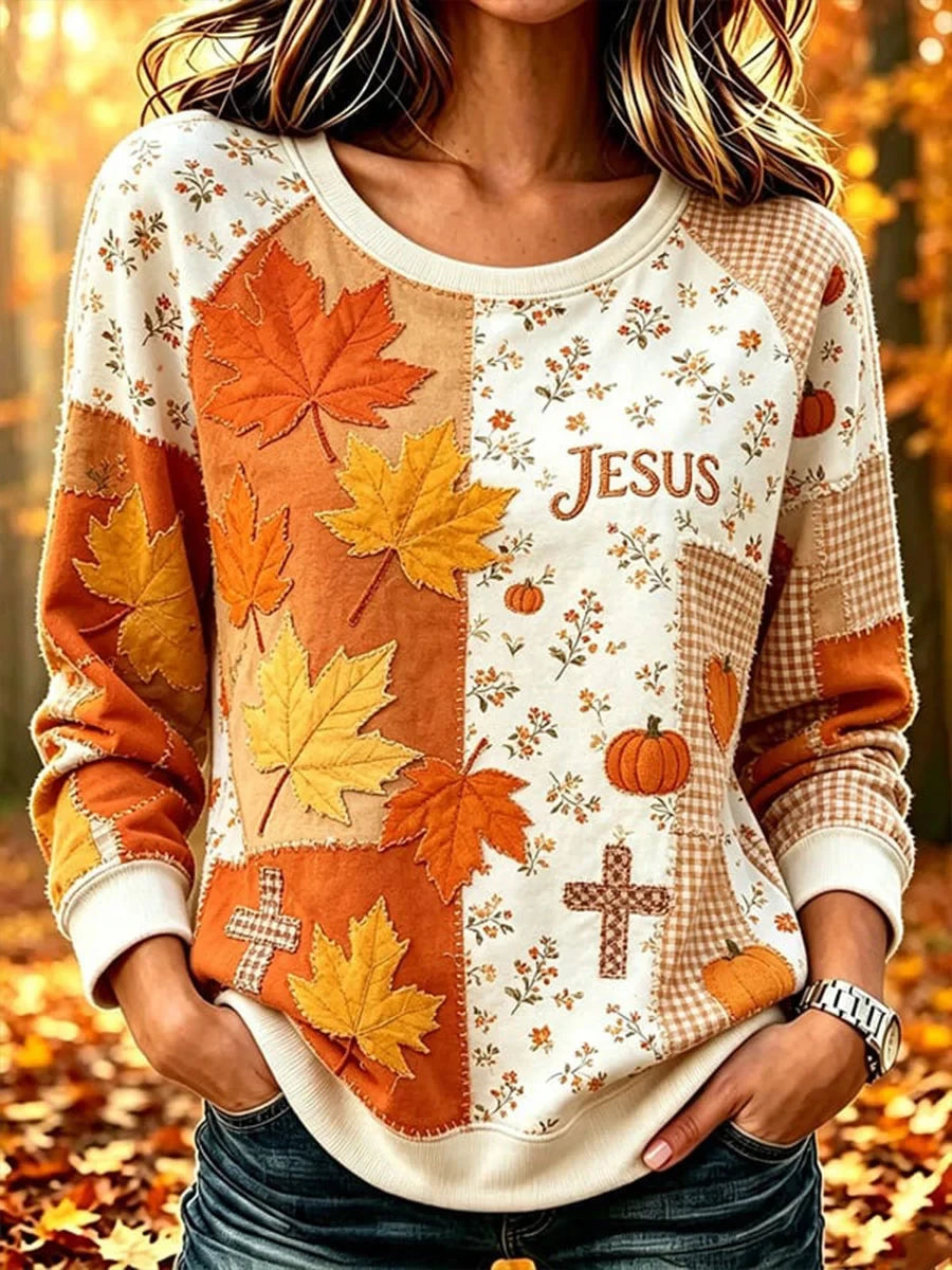 Jesus Sweatshirt Autumn Fall Merch Unique Birthday Gift For Women - Merchluma