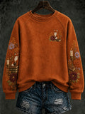 Foxes Among Books Flowers Sweatshirt Autumn Floral Clothing Unique Halloween Apparel Finds - Merchluma