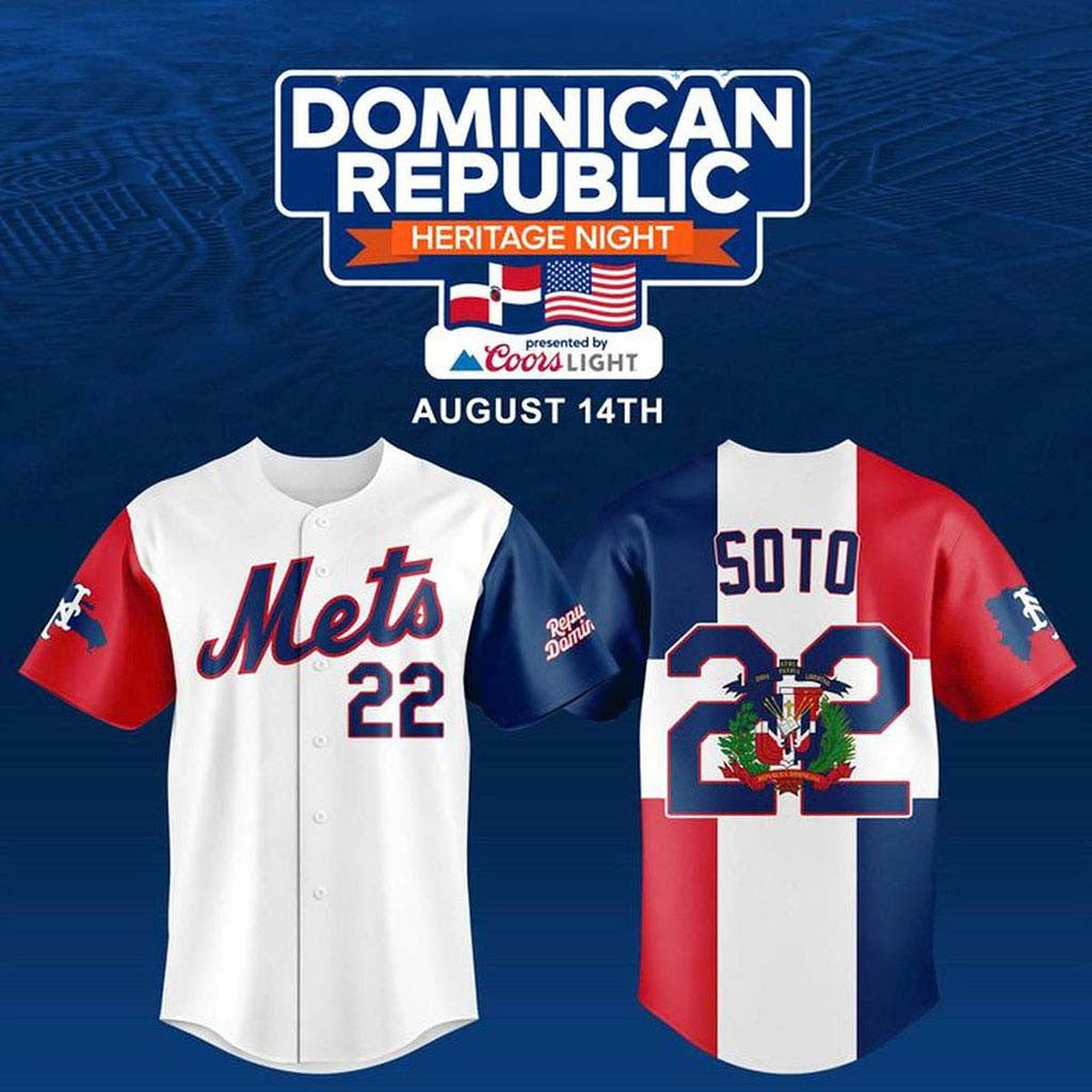 Juan Soto Jersey Shirt New York Mets Merch #22 Dominican Republic Jersey Gift For Fans - Merchluma