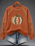 Patchwork Pumpkin Floral Sweatshirt Autumn Pumpkin Clothing Ideas Gift - Merchluma