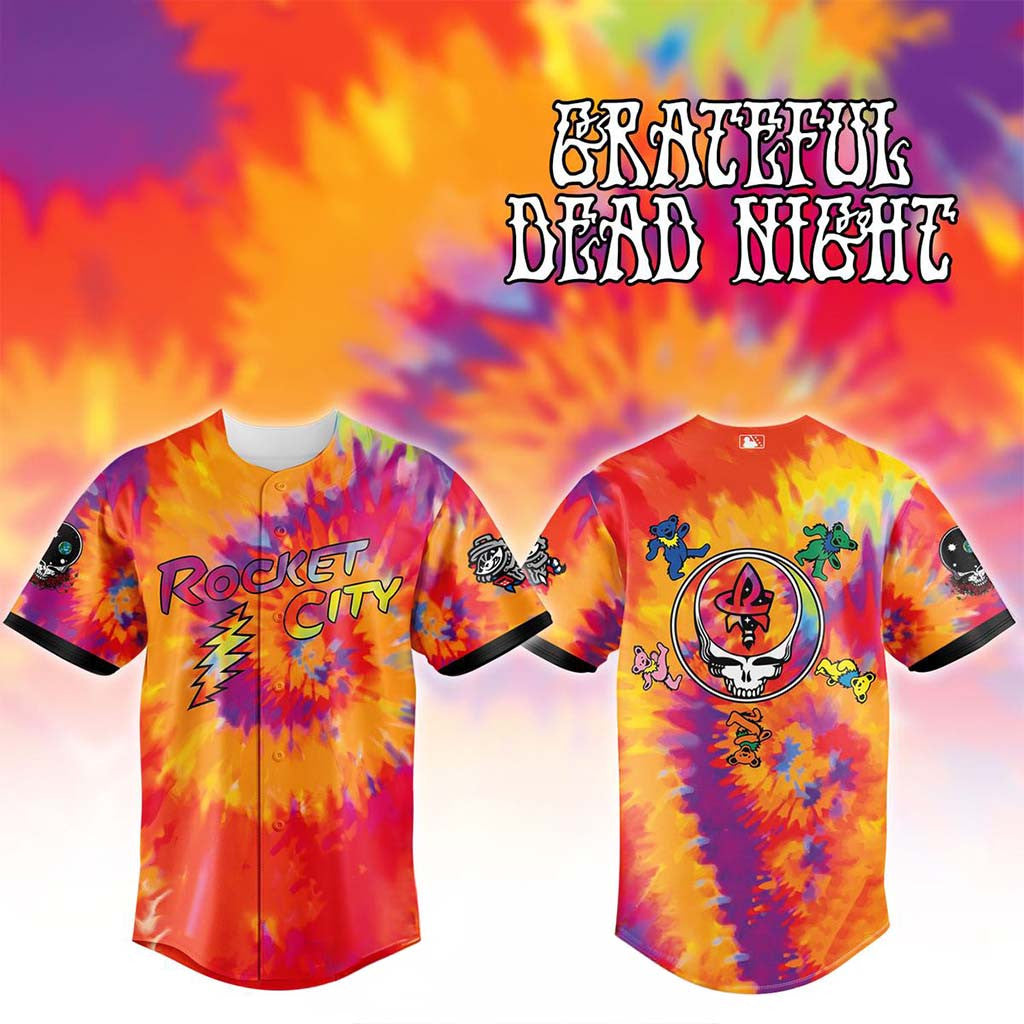 Rocket City Trash Pandas Grateful Dead 2026 Night Game Baseball Jersey Fan Merch Cool Gifts - Merchluma