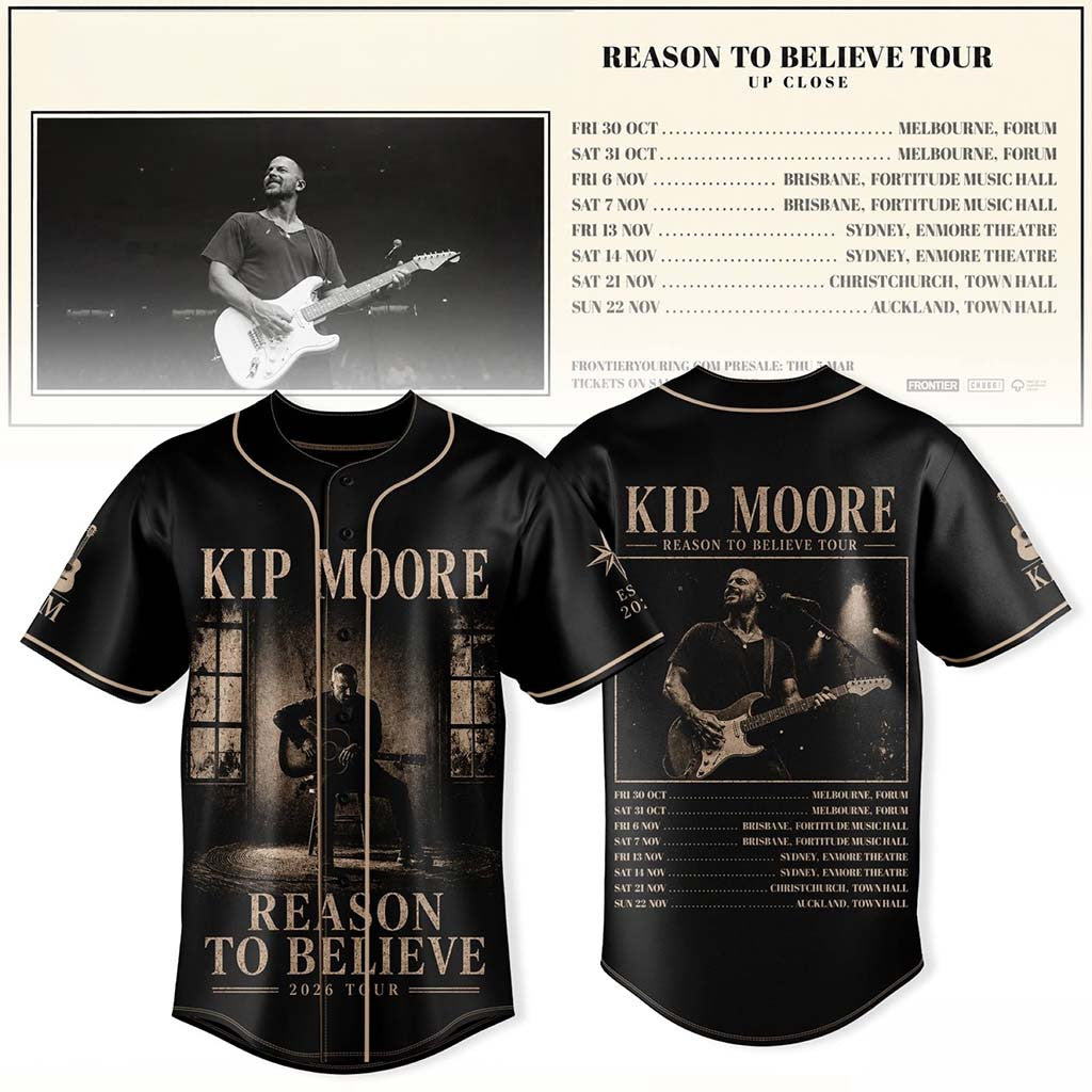 Kip Moore Reason To Believe Tour Baseball Jersey Kip Moore Merch 2026 Music Gifts For Guys - Merchluma