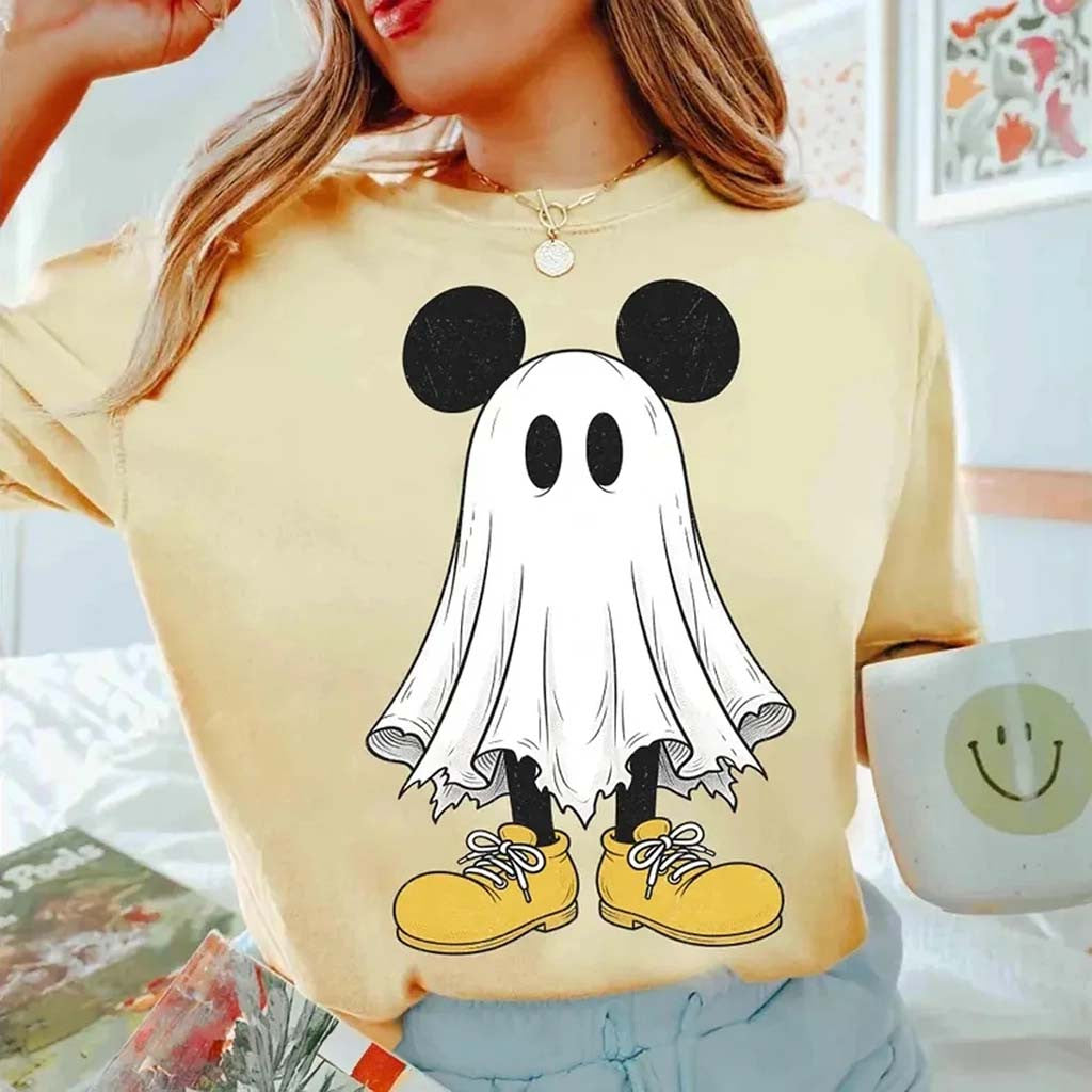 Mickey Mouse Ghost T-Shirt Halloween Themed Apparel Gift For Friends - Merchluma
