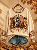 Jesus Faith Over Fear Sweatshirt Christian Autumn Merch Birthday Present For Wife - Merchluma