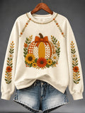Pumpkin Bow Flowers Sweatshirt Autumn Fall Merch Fall Fashion Gift Ideas - Merchluma