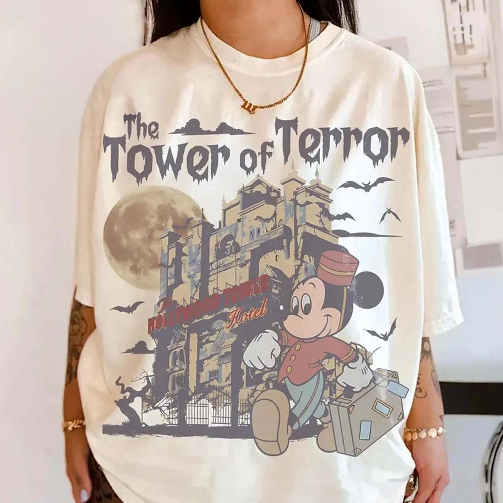 Retro D Tower Of Terror Shirt Vintage Mickey Hollywood Tower Hotel Tee Gift For Friends - Merchluma