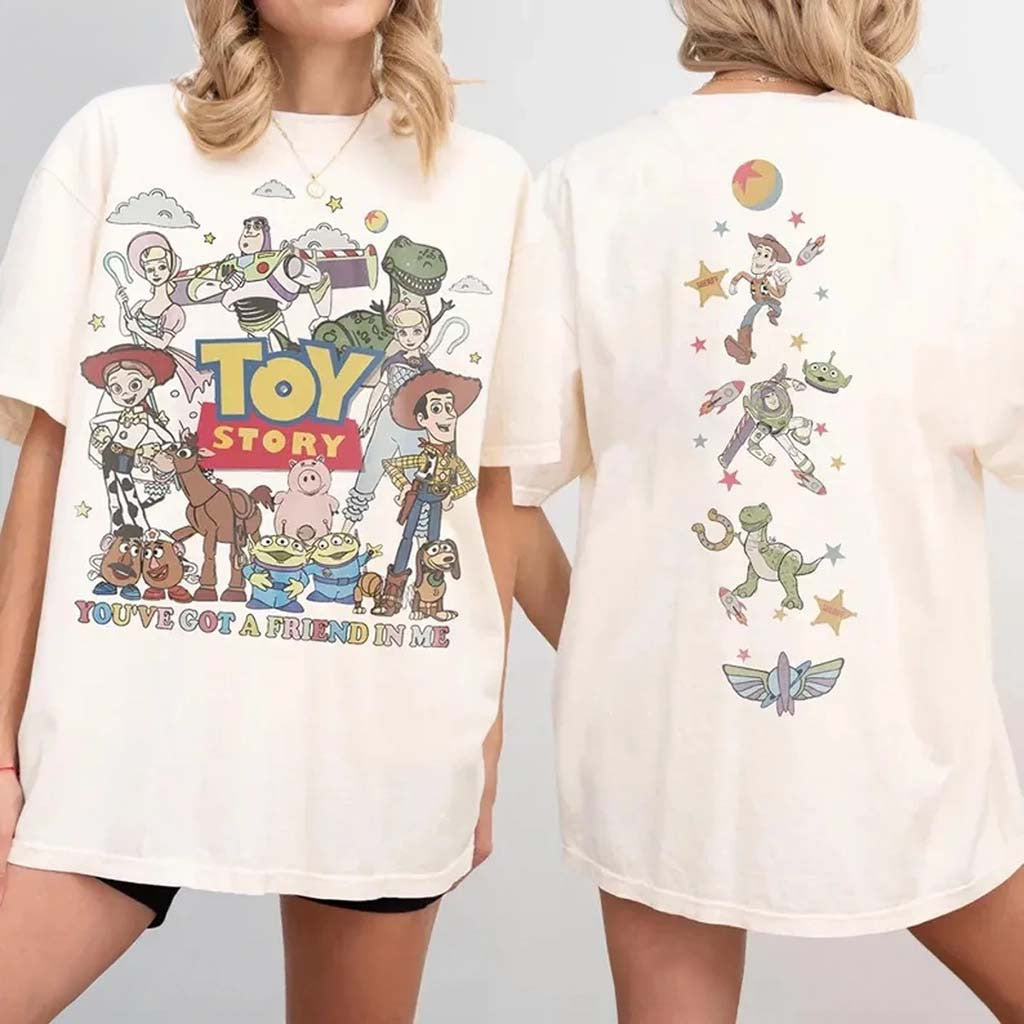 Retro Toy Story Land You've Got A Friend In Me T-Shirt Cartoon Lover Apparel Gift For BFF - Merchluma