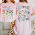 Retro D Princess T-Shirt Watercolor Magic Castle Princess Coquette Bow Tee Cute Gift For Her - Merchluma