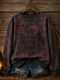 Hello Darkness My Old Friend Halloween Sweatshirt Gothic Crow Clothing Gifts Ideas - Merchluma
