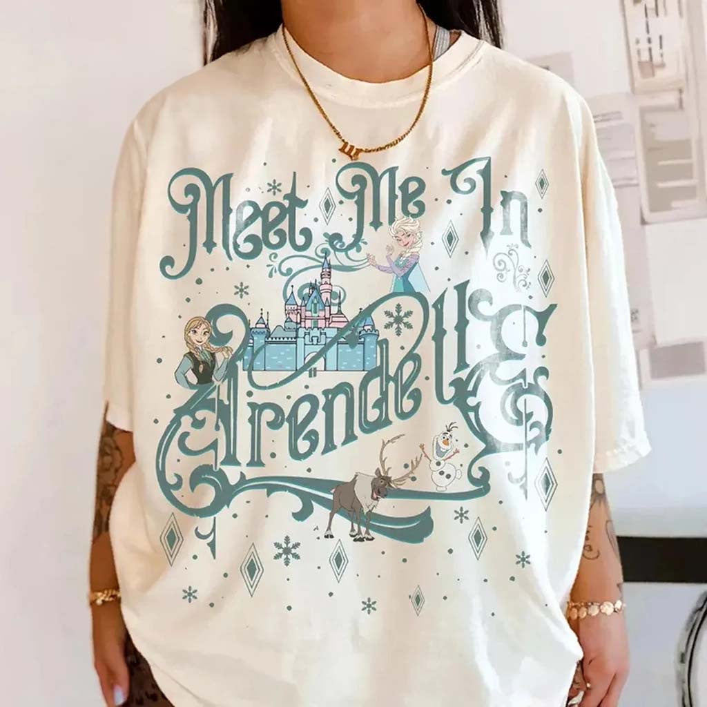 Vintage Elsa Frozen Shirt Meet Me In Arendelle Elsa Anna Princess Shirt D Frozen Merch Gifts - Merchluma