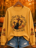 Fall For Jesus He Never Leaves Sweatshirt Autumn Halloween Clothing Gift For New Season - Merchluma