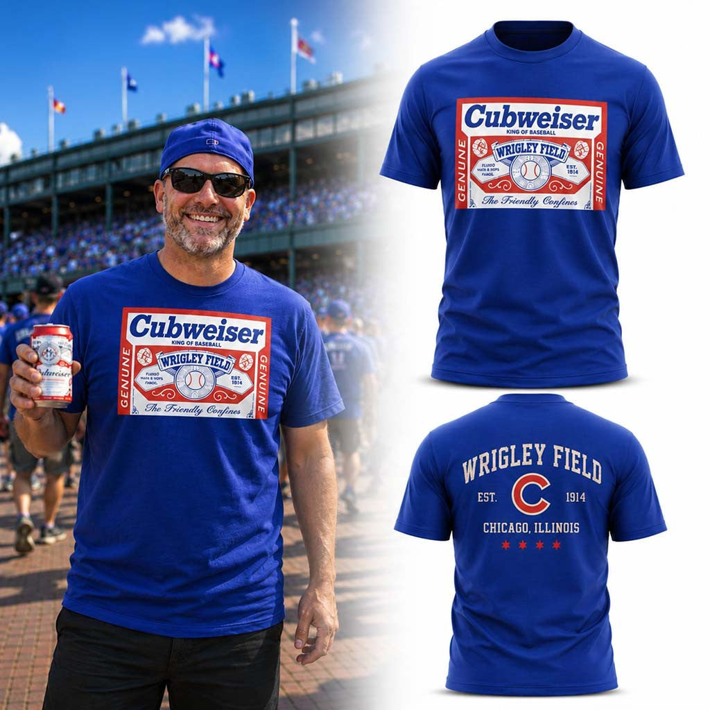 Cudweiser Wrigley Field Chicago Cubs Beer Fan T-Shirt Chicago Cubs Merch Baseball Game Day Gift - Merchluma