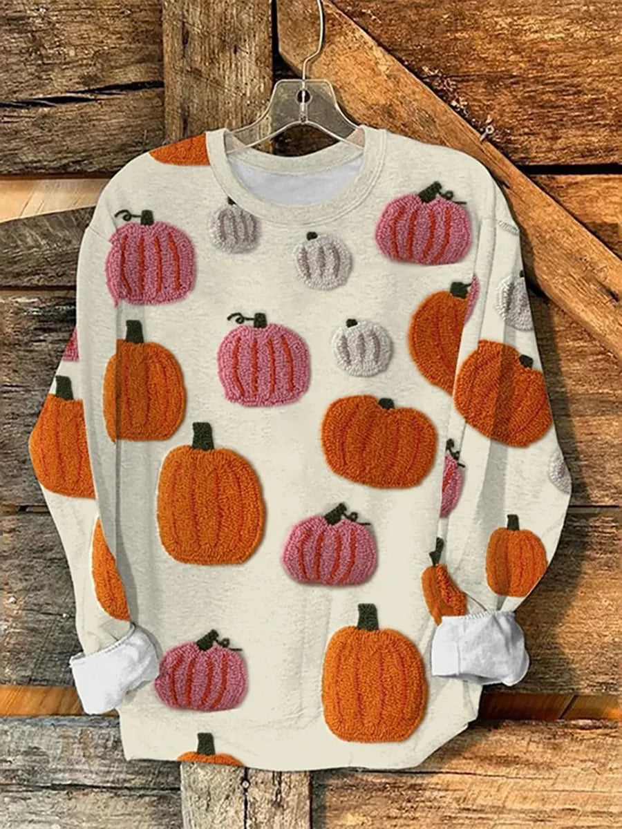 Pumpkin Pattern Spooky Sweatshirt Autumn Halloween Merch Best Halloween Gifts - Merchluma