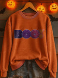 Boo Sweatshirt Halloween Spooky Merch Cute Halloween Outfit Finds - Merchluma