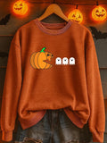 Pumpkin Pac Man Ghosts Sweatshirt Halloween Spooky Merch Ideas Gift - Merchluma