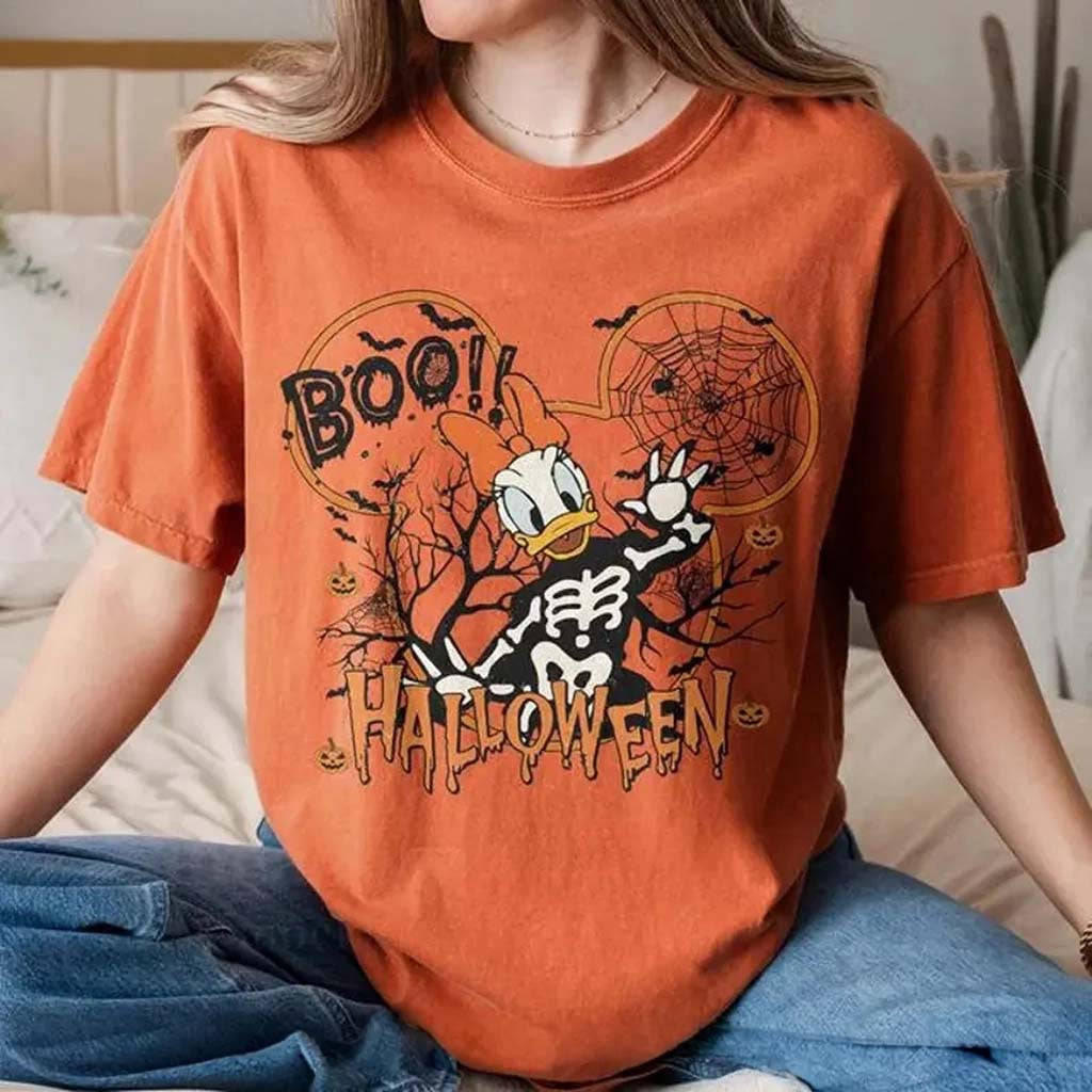 Vintage D Halloween Daisy Duck Shirt Mickey And Friends Characters Shirt Halloween Gifts - Merchluma