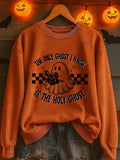 The Only Ghost I Know Is The Holy Ghost Sweatshirt Halloween Ghost Merch Spooky Outfits For Her - Merchluma