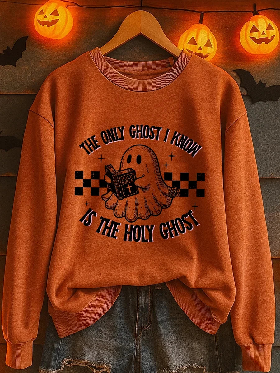 The Only Ghost I Know Is The Holy Ghost Sweatshirt Halloween Ghost Merch Spooky Outfits For Her - Merchluma