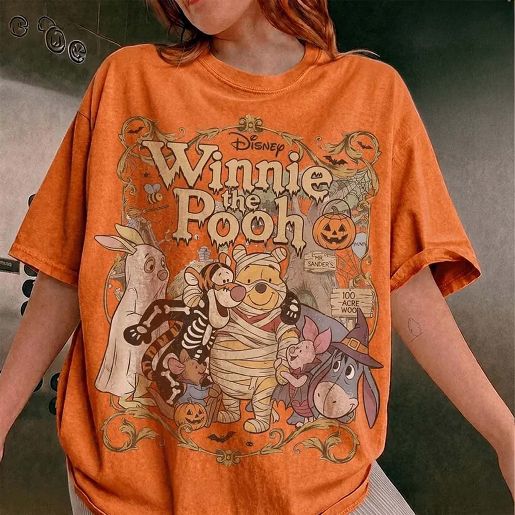 Winnie The Pooh Halloween Vintage Shirt Retro D Spooky Season Apparel Halloween Gifts - Merchluma