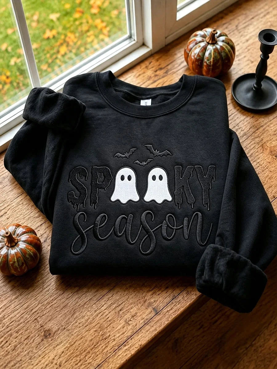 Spooky Ghost Pumpkin Sweatshirt Scary Halloween Clothing Wear Gift - Merchluma
