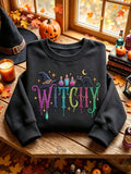Witchy Sweatshirt Halloween Witch Clothing Spooky Apparel For Her - Merchluma