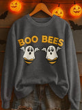 Boo Bees Sweatshirt Halloween Ghost Clothing Best Birthday Gift For Wife - Merchluma