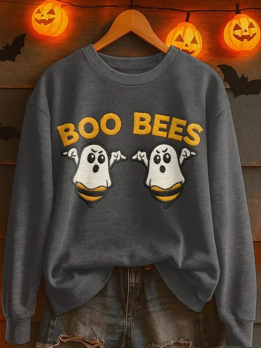 Boo Bees Sweatshirt Halloween Ghost Clothing Best Birthday Gift For Wife - Merchluma