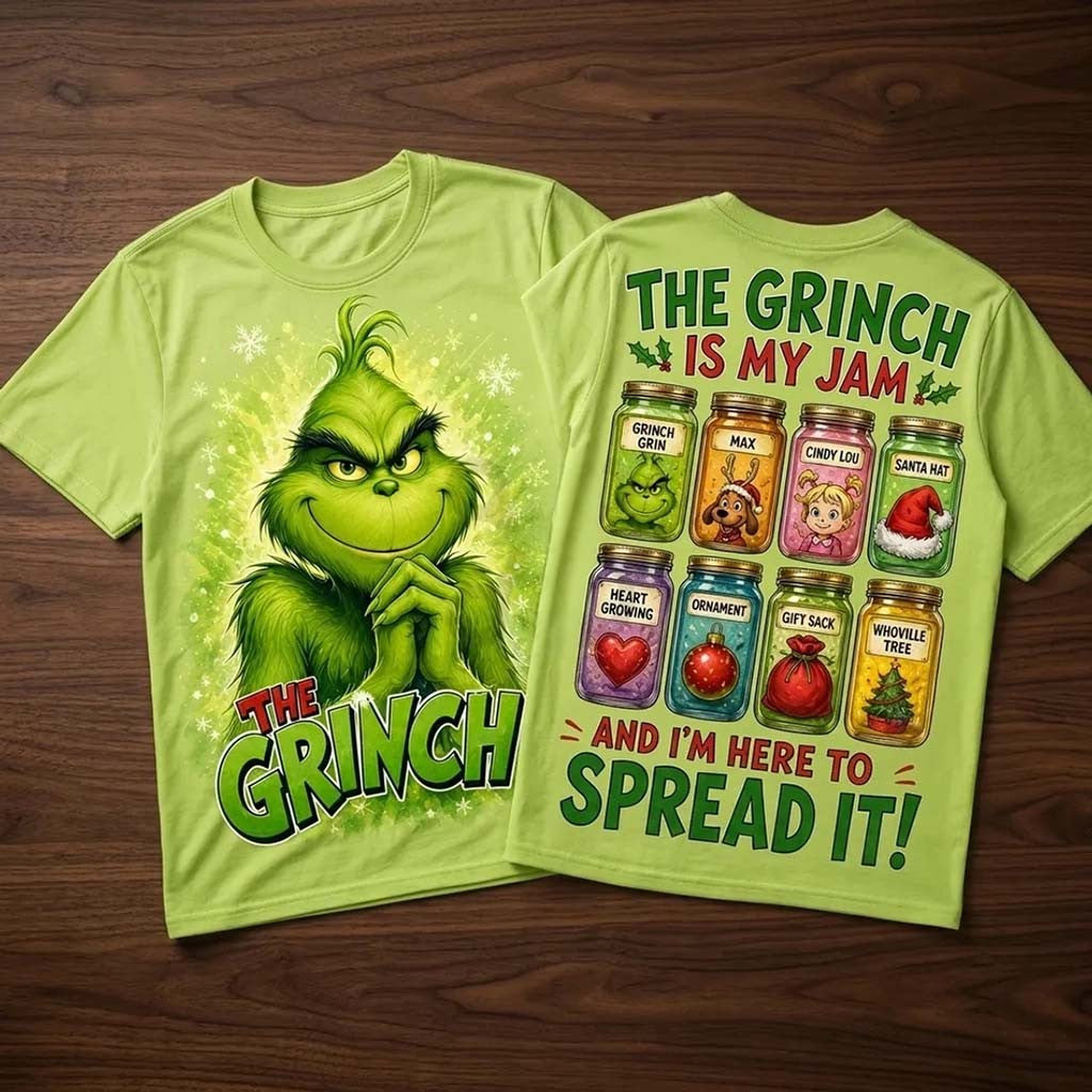 The Grinch Is My Jam Green Christmas T-Shirt 2026 The Grinch Merch Xmas Gift For Friends - Merchluma