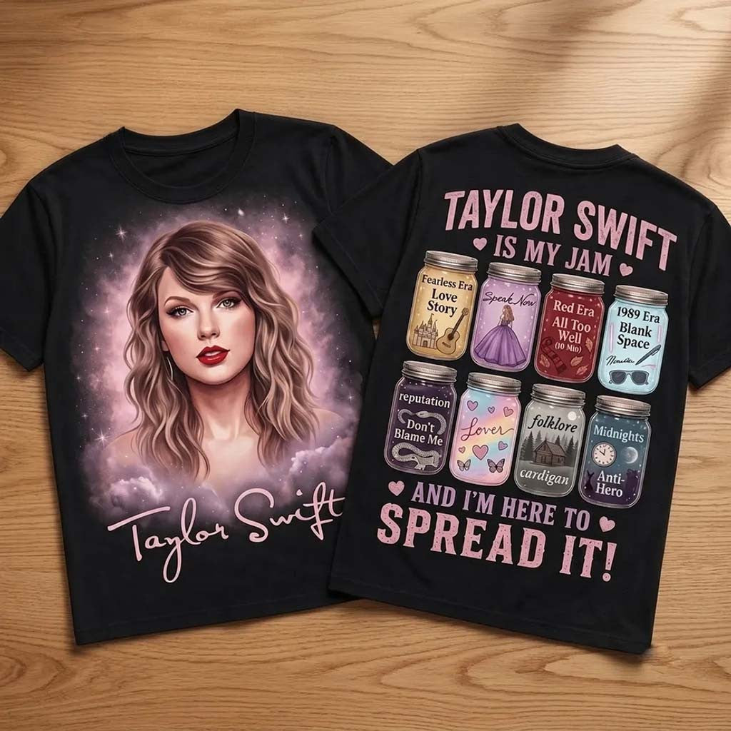 TS Eras Tour Jam Black T-Shirt Taylor Merch Best Gift For Swifties - Merchluma