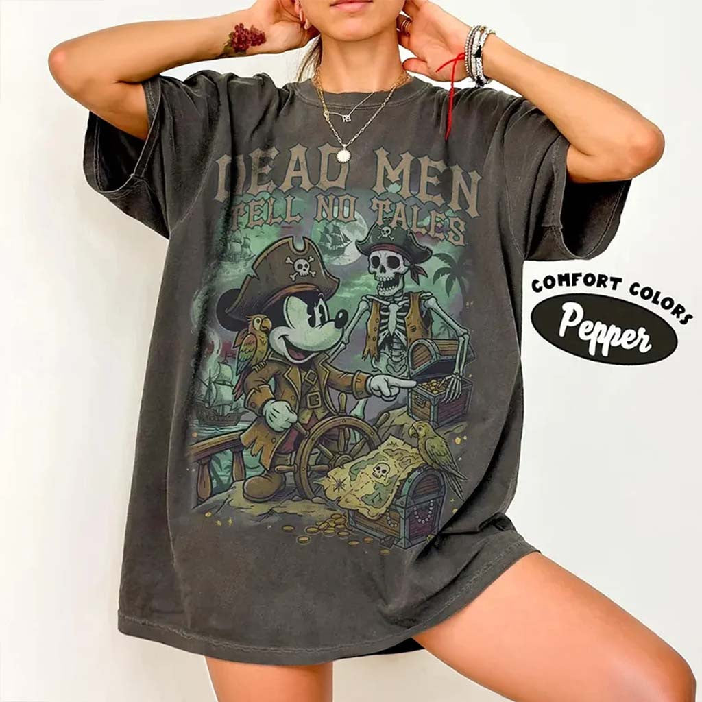 Vintage Pirates Of The Caribbean Shirt Mickey Pirate Dead Men Tell No Tales Tee Halloween Gifts - Merchluma