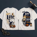 Miller Lite Halloween Skeleton Shirt 2026 Lite In The Hand Wild In The Dark Tee Halloween Gifts - Merchluma