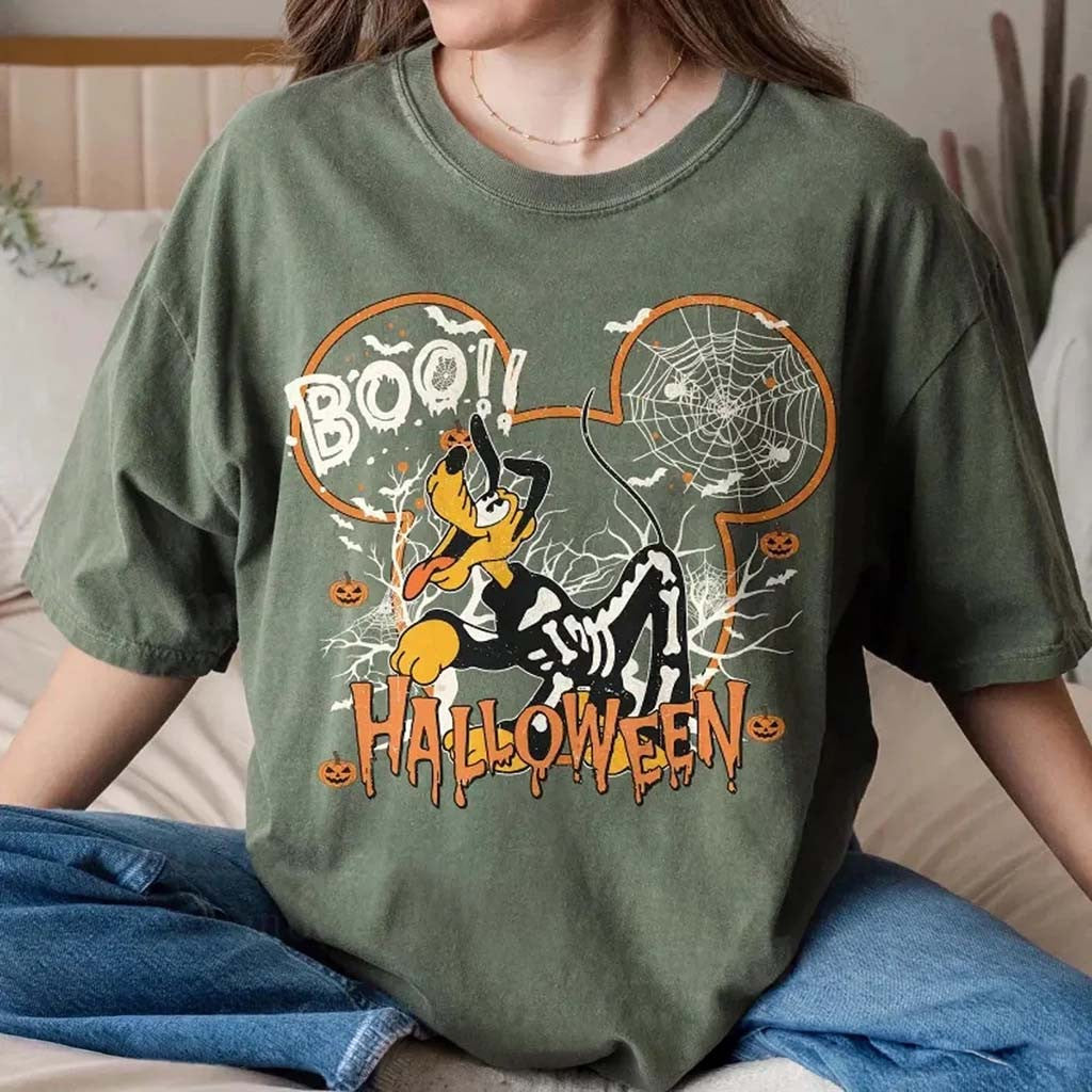 Vintage D Halloween Pluto Shirt Mickey And Friends Characters Halloween Shirt Gift For Sisters - Merchluma