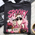 Spooky Glam Ghost Shirt Boujee Pink Halloween Ghost Tee Cute Spooky Season Outfits For Her - Merchluma